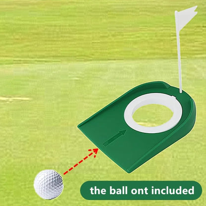 Golf Putting Trainer with Flag Indoor Golf Practice Putting Cup Hole Portable Putter Training Aid for Home Office Golfers 
