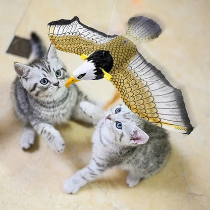 NONOR Cat Interactive Toys Simulation Bird Electric Hanging Eagle Flying Bird Cat Teasering Play Cat Stick Scratch Rope Pet Toys