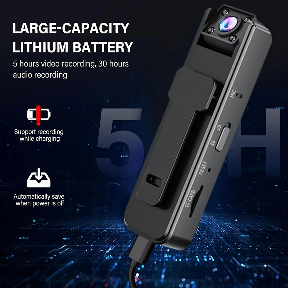 1080P Mini Body Camera Action Cam with Audio & Video Thumb Hands Free Waterproof Recording Wearable Cameras Portable Camcorder