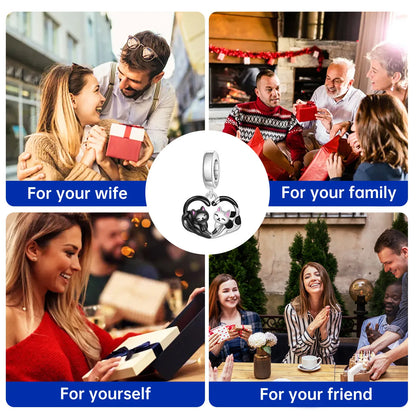 Hot Sale 925 Sterling Silver Dog Cat Cute Pet Animals Pendant Birthday Party Gift for Women Bangle Bracelet Necklace DIY Jewelry
