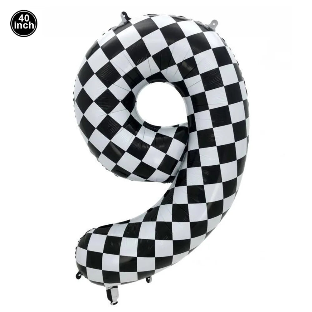 40'' Number Race Car Balloon Racetrack Balloon Truck Bike Wheels Tire Racing Car Theme Party Supplies Boys' Birthday Party Favor