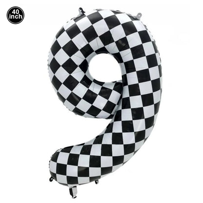 40'' Number Race Car Balloon Racetrack Balloon Truck Bike Wheels Tire Racing Car Theme Party Supplies Boys' Birthday Party Favor
