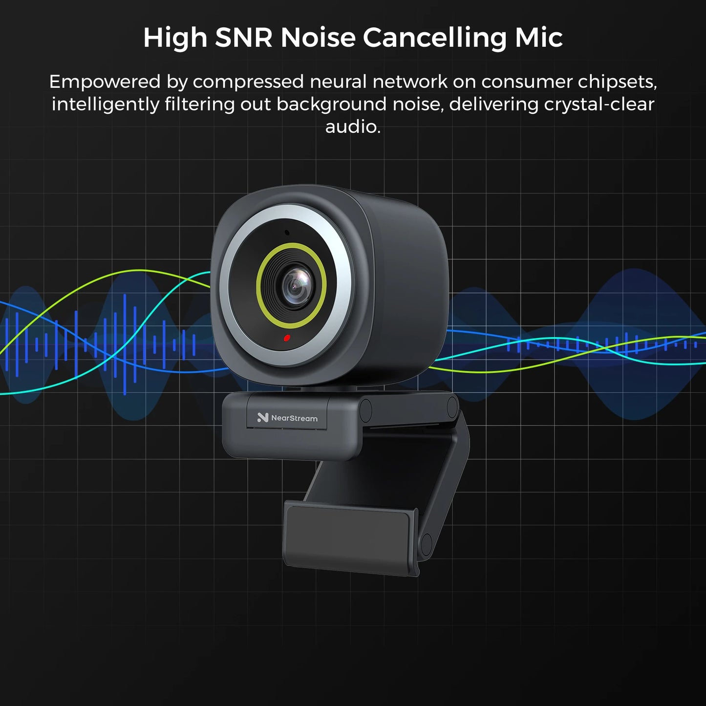 NearStream V08AF 4K UHD USB-C Webcam, AI Auto Framing, True Auto Focus, HNR Noise Cancelling Mic, 45–95° Adjustable FOV, Vertical Screen Support, NearSync Image Tuning, Plug & Play PC Camera for Meetings & Live Streaming