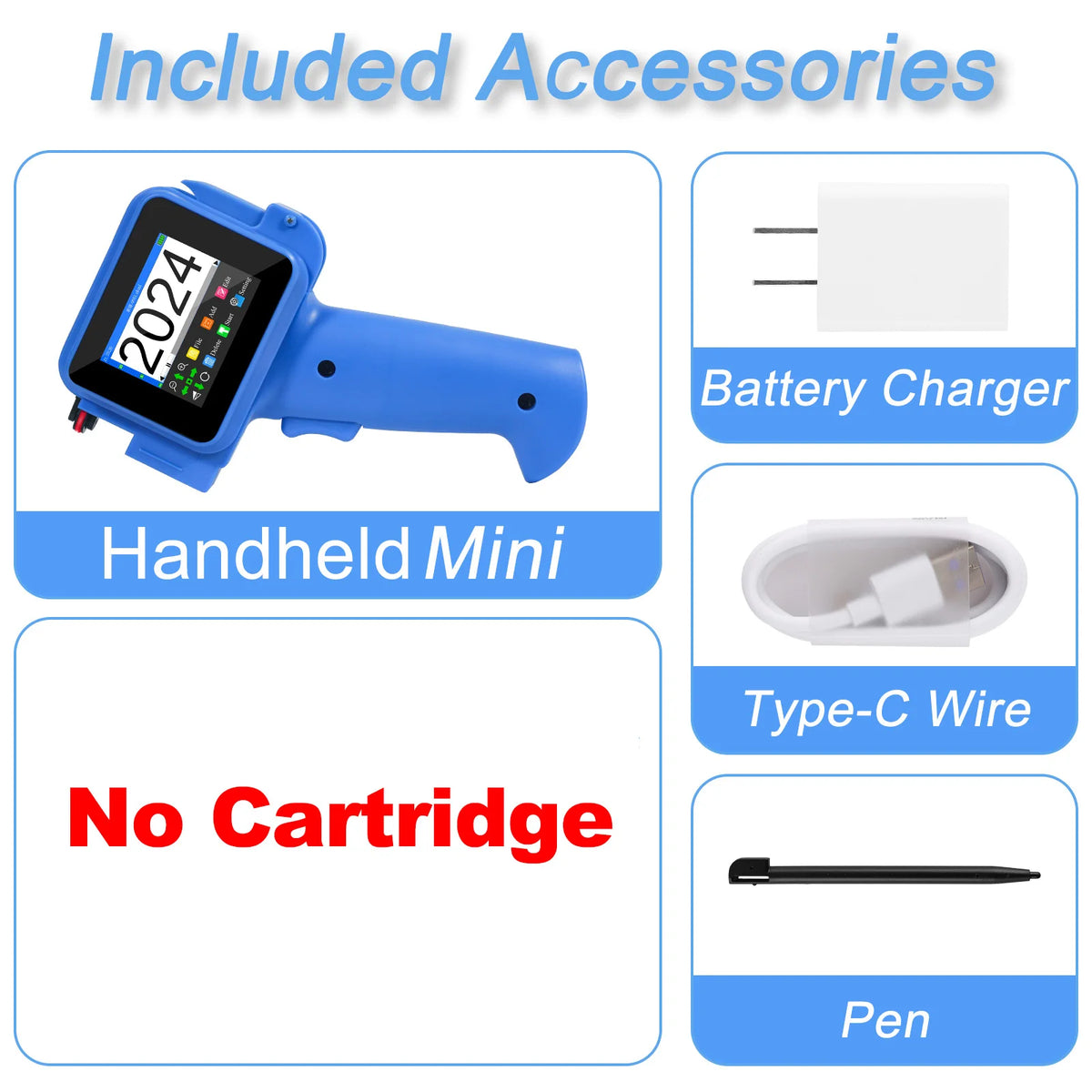 New Mini Handheld Inkjet Printer 12.7mm for QR Barcode Batch Date Number Logo Expiry Date Coding Machine Non-encrypted Portable