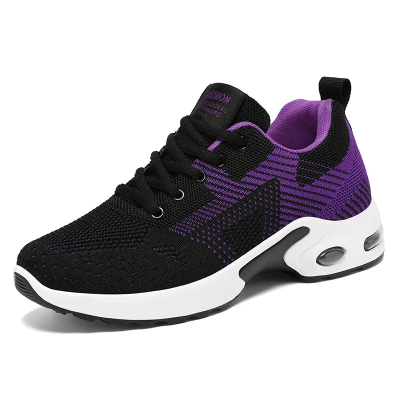 Spring Autumn Women Mesh Breathable Sports Shoes Lady Non-slip Running Shoes Adult Student Commuter Casual Shoes Everyday Casual