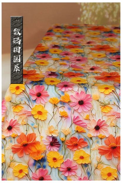 Digital Printed Rayon Fabric Summer By Meters for Women Dress Pajamas Cool Blankets Diy Sewing Soft Smooth Floral Textile Cloth