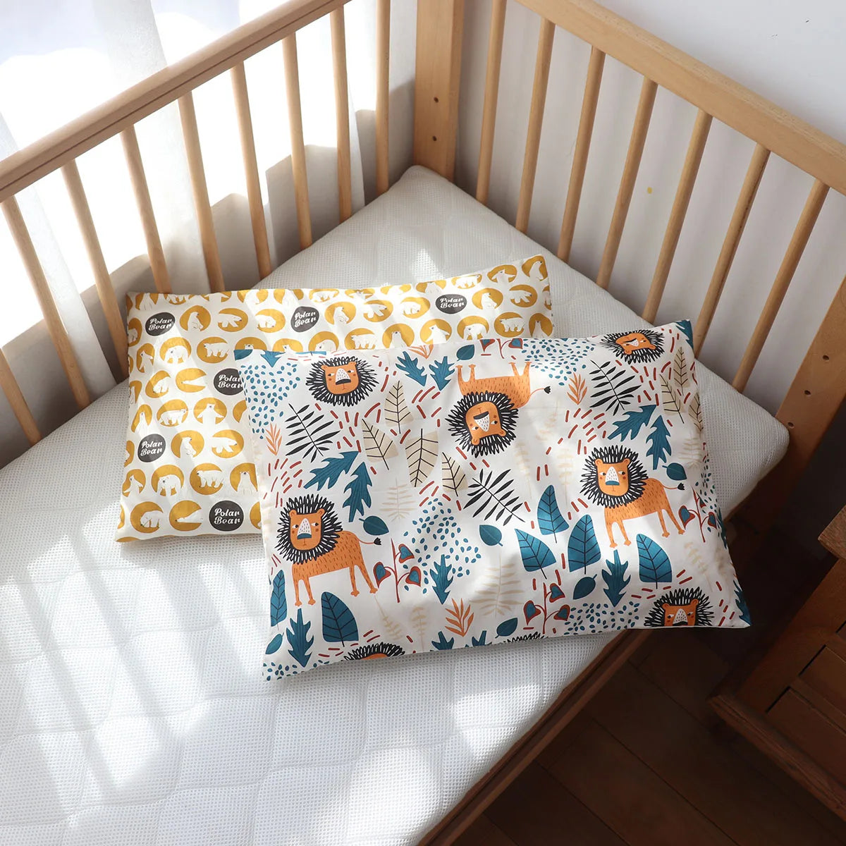 Kids Pillow with Pillowcase Set For Toddler Infant Soft Children Sleeping Pillow Core Cover for Baby Nursery Crib Travel 30x50cm