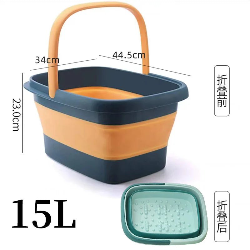 Portable Foot Soaking Tub 2026 - Deep Foldable Design for Home Massage, Knee & Foot Bath Bucket, Compact Plastic Basin
