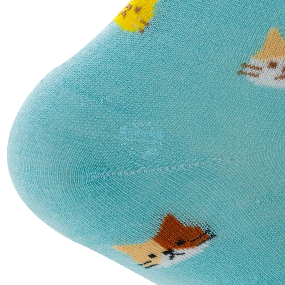 Cute Cartoon Cat Print Women Socks Sweet Cute Japanese Style Kawaii Long Socks Casual Harajuku Streetwear Cotton Soft Crew Socks