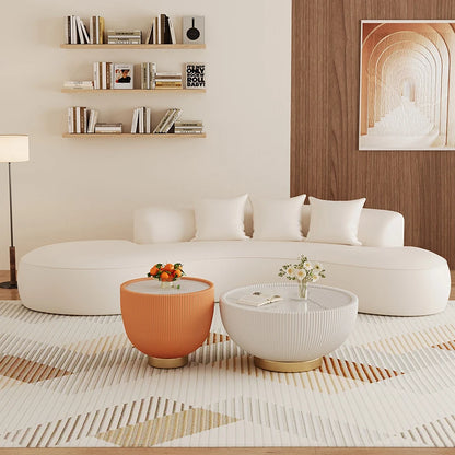 Nordic Cat-Scratch-Resistant Leather Living Room Sofa Modern Rest Area Reception Sofa Simple Curved Commercial Furniture FYSS