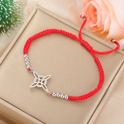 Dawapara Witch Knot Charm Bracelet for Women Celtics Knot Protection Amulet Bead Chain Stainless Steel Witchcraft Wiccan Jewelry