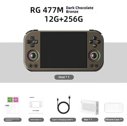 Rg 477m Game Console 3d Hall Joystick 4.7"120hz CNC Aluminum Android Handheld Active Heat Dissipation 12+256gb For Steam Switch
