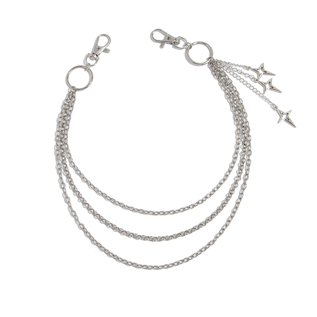 Punk Multilayer Metal Star Pendant Pant Chain Hip Hop Waist keychain Jeans Chain Women Trendy Jewelry Accessories Gifts