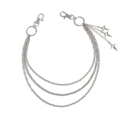 Punk Multilayer Metal Star Pendant Pant Chain Hip Hop Waist keychain Jeans Chain Women Trendy Jewelry Accessories Gifts