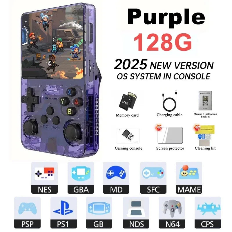 Mini R36S Retro Handheld Game Console | Linux ArkOS System, IPS Screen & 20,000 Games | Compatible with PS1, PSP, GBA, SNES, N64 & More