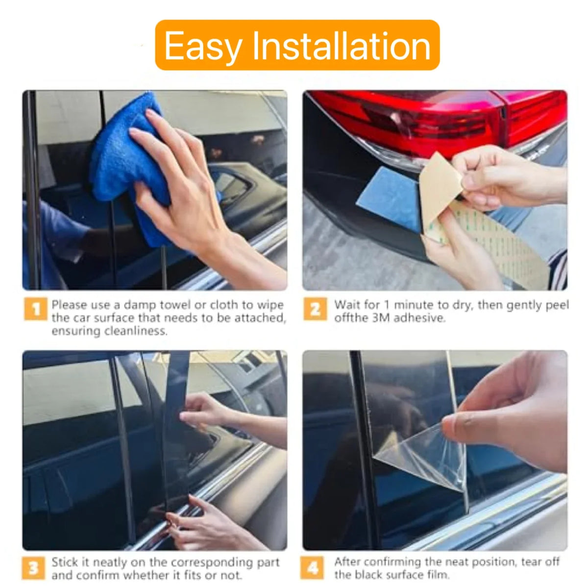4pcs Silver Carbon Glossy Black Pillar Posts Fit For Fit For SsangYong Tivoli 2015 2016-2023Door Side Decor Window Cover Sitcker