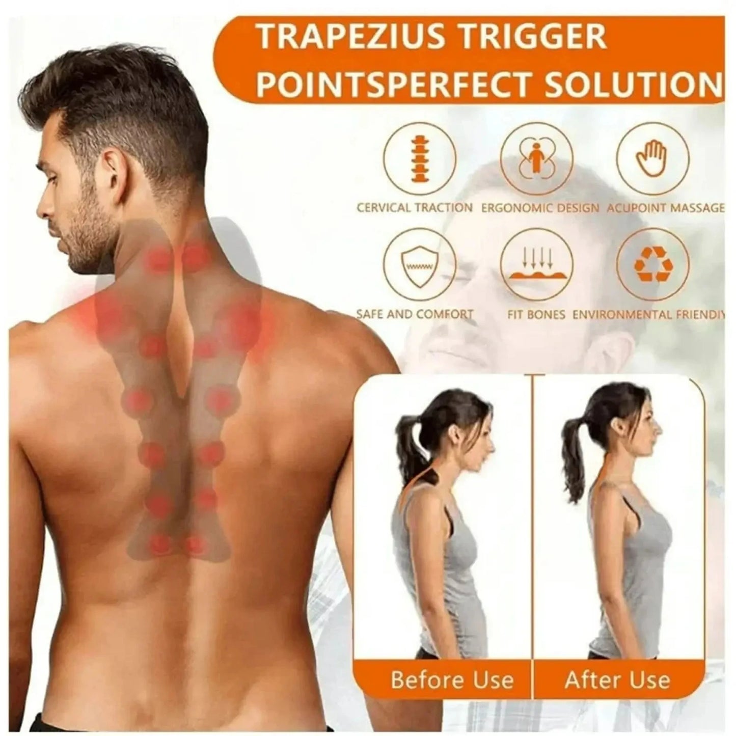Neck stretchers and shoulder massagers, cervical and back traction devices, used to relieve shoulder joint pain and spinal pain