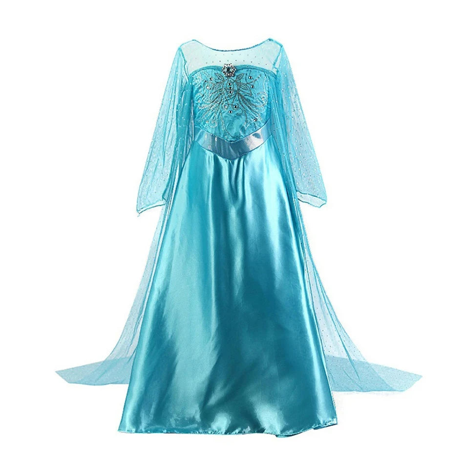 Elsa Anna Kid Princess Girls Dress Rapunzal  Kids Cosplay Halloween Vestidos Children Costume Birthday Party Dress