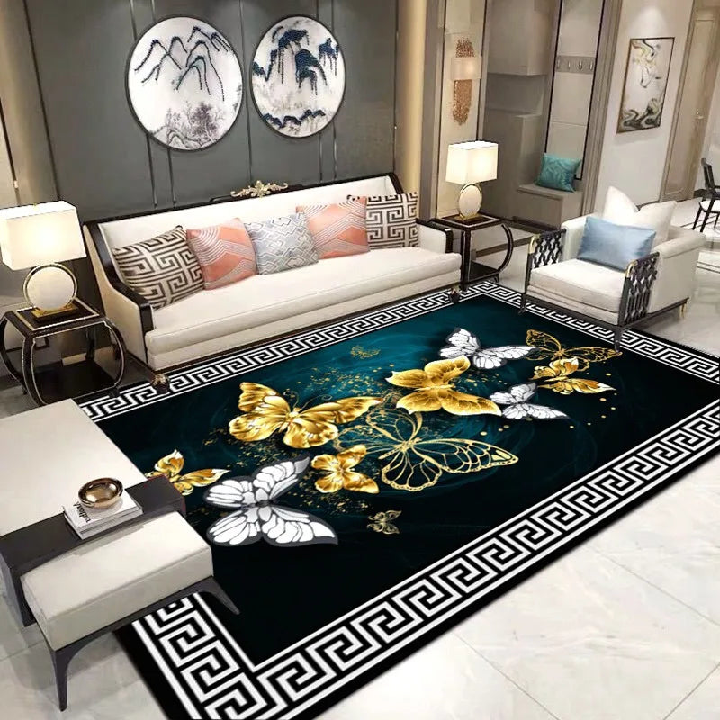 European Style Retro Court Rug Carpet Bohe Classical Mats Floor Mat Commercial Household Living Room Carpet Bedroom Beautiful