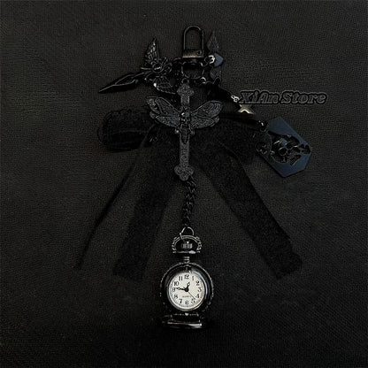 Original Hollow Heart Pocket Watch Chain Keychain Design Steampunk Clock Vintage Necklace Pendant Jewelry Watch Men Women Gift
