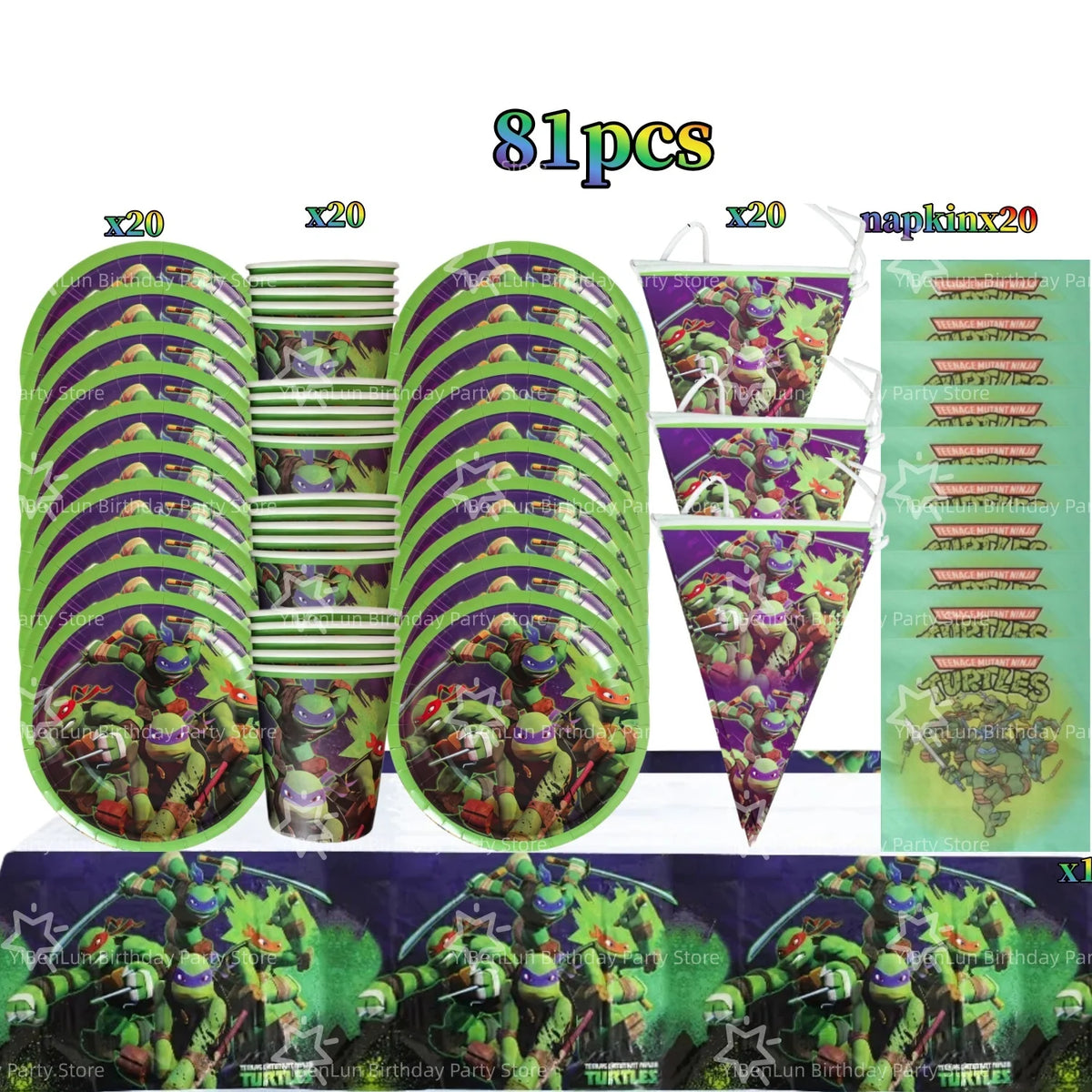 Cartoon Turtles Birthday Party Decorations Tableware Tablecloth Cup Plate Bag Napkins Balloon Baby Shower Turtles Party Favors