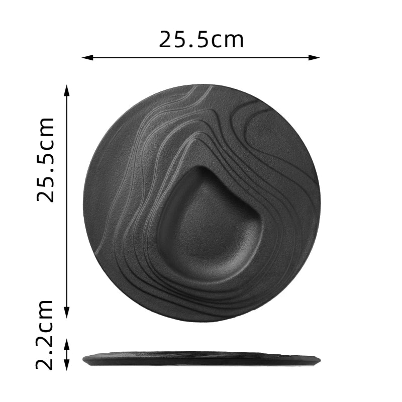 Ceramic Dining Plate Irregular Terraced Solid Color Dessert Snack Sushi Plates Molecular Cooking Tableware Commercial Tableware