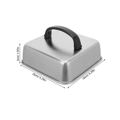 Square Basting Cover 10x10x2 Stainless Steel Grill Pan Cover Dome Cheese Melting Steaming Lid Griddle Splatter Guard
