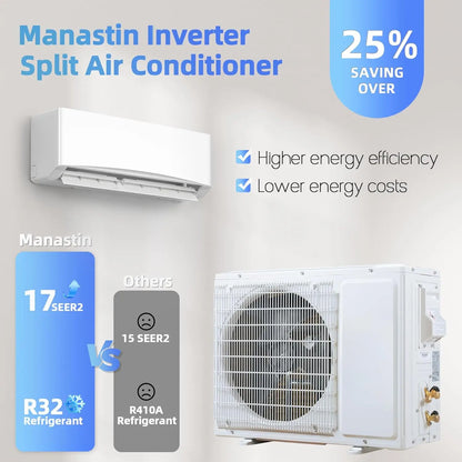 12000BTU Mini Split Air Conditioner & Heater, 17 SEER2, 230V | Ductless Inverter Mini Split AC Covers Up to 750 Sq.Ft,, Custom