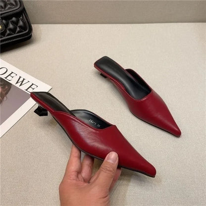 zapatos de mujer women cute plus size high quality spring slip on stiletto heel shoes lady classic comfort red heel shoes b599