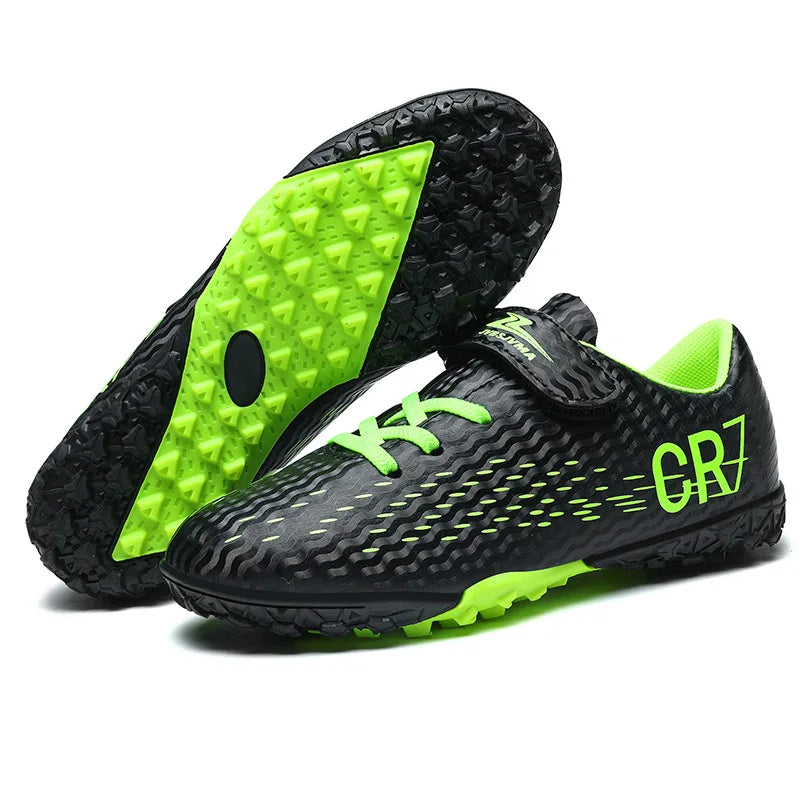 New Children Football Boots Outdoor Trainers Soccer Shoes for Kids Boys Girls Hook Loop Football Cleats Futsal Sneakers 28-39