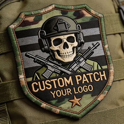 Camouflage Shield Tactical Custom Embroidery Patch Personalized Your Logo Iron On Patches Sew On Badge For Army Clothing Gear