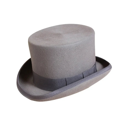 100% Wool Magic Top Hat & President Derby, Felt Jazz Cap & Equestrian Style, Gentleman Formal Hat Collection