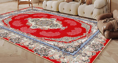 Ethnic Style Bedroom Decor Retro Carpet Light Luxury Carpets for Living Room Washable Lounge Soft Floor Mat Anti-slip Study Rug