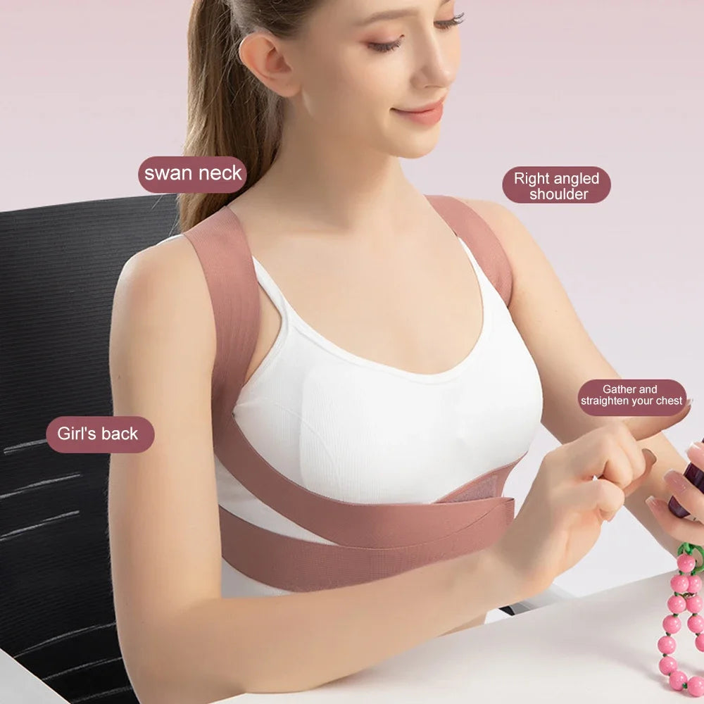 1PCS Posture Corrector Back Brace,Comfortable Shoulder Strap Hunchback Correction Belt Spine Support for Upper Back Pain