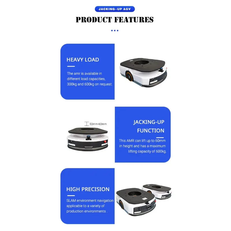 Customized CE Certification 300kg 600kg Delivery Robot Material Handling Equipment Jacking AMR AGV With 360 Rotary Lifter