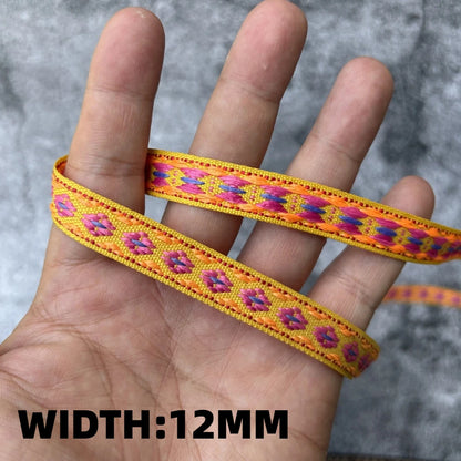 5 Yards 1~3CM Geometric Flower Designs Are Selling Well Embroidered Jacquard Ribbon Decorative Clothing Dog Chain Curtains