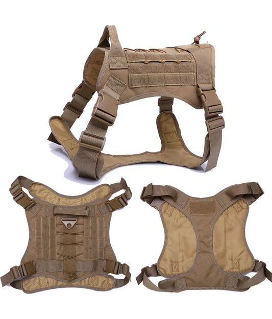Tactical Dog Harness Military Training  Padded Quick Release Vest Pet Training Dog Harness For Set Small Medium Large Dogs