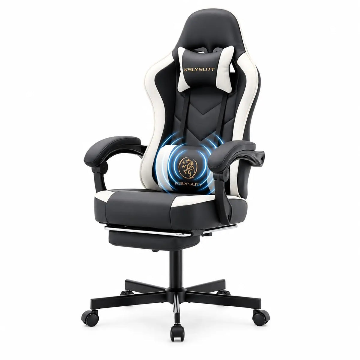 （Local US Inventory）Ergonomic Gaming Chair for Adults High Back Office Desk Chair with Massage ket Spring Cushion Footrest Lumba