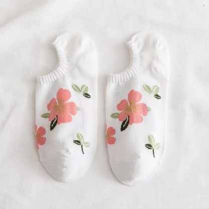 New Style Crew Socks for Women Spring Fashion Cute Flower Long Cotton Socks Japanese Style Breathable Casual Trendy Absorb Sweat