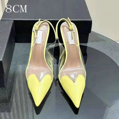 2026 New  High Heels Pvc Transparent Sandals Women'S Pointed-Toe Sexy Single Shoes