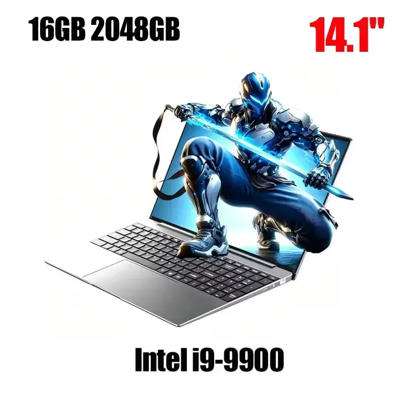2026 NEW 14.1 Inch Ultra Slim Laptop Intel Core i9 9900 32GB RAM 2TB SSD Windows 11 Gaming Gamer Office Notebook 1920x1080 Max