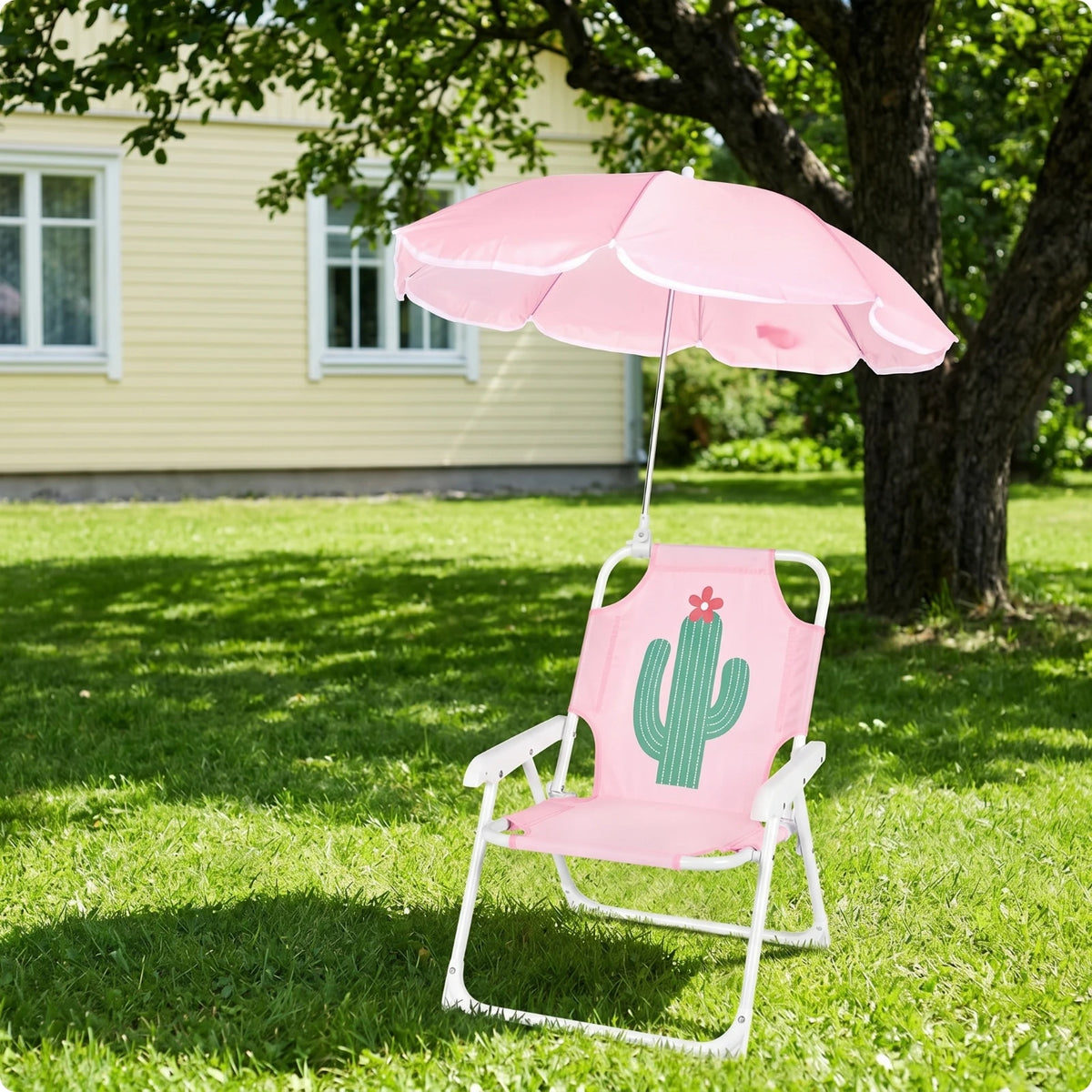 Kids Beach Chair with Umbrella Portable Children Camping Chair Sun Protection Lightweight Kid Parasol Chair for Outdoor Camping