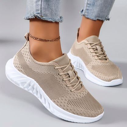 Spring new women's sports shoes, fashionable, breathable, lightweight, non-slip, wear-resistant, casual sports shoes, flat shoes