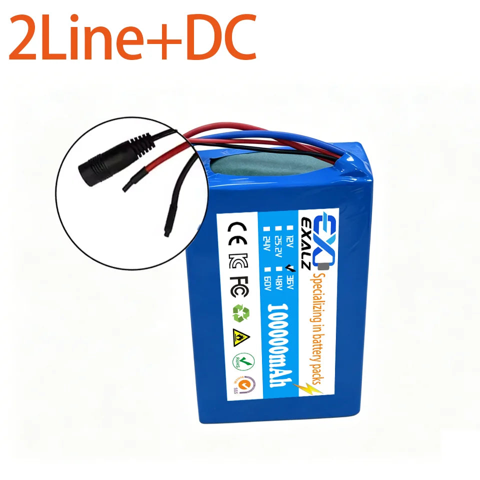 36V Hoverboard Scooter Battery 10S2P 100Ah 18650 Rechargeable Lithium Pack for Skateboard Ultra Thin BMS XT60 Plug