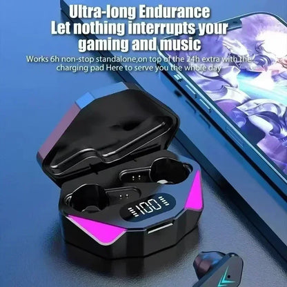 TWS Gaming Earbuds Wireless Bluetooth Earphones With Mic Bass Audio Sound Positioning 9D Stereo Music HiFi Headset For Gamer