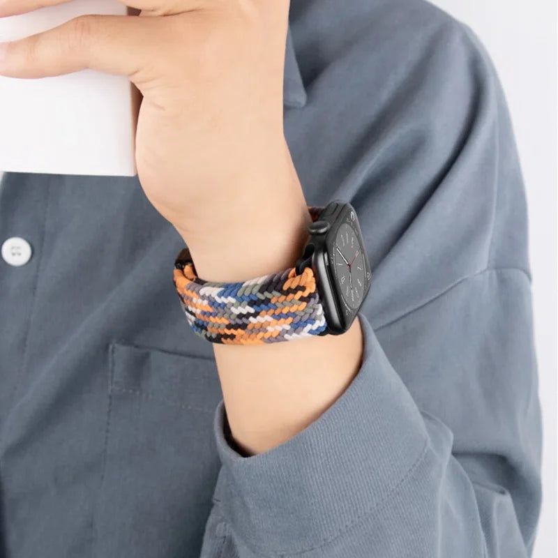 Braided Strap For Apple Watch Bands 40mm 45mm 41mm 44mm 42/46mm 49mm magnetic Bracelet iWatch series se 7 5 6 8 9 10 11 Ultra3 2