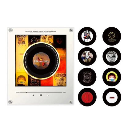 Transparent Acrylic NFC Music Rotating Disc Magnetic Refrigerator Sticker Luminous Night Light Sensor Automatic Player Gifts