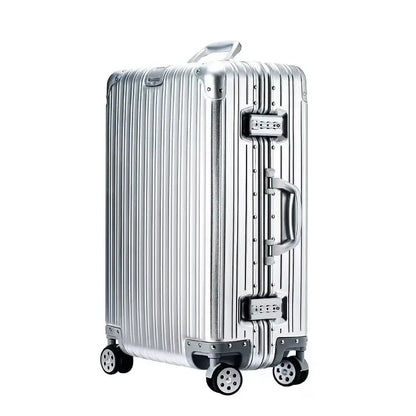 100% Aluminum-Magnesium Alloy Suitcases 20/24/26/29 Inch Lightweight Spinner Luggage TSA Lock Durable Travel Bag