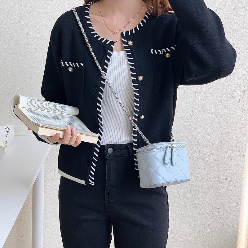 Bag Women's Korean Niche One Shoulder Crossbody Rhombus Chain Bag Premium Sensory Red Packet Fashion Mini Box Bag