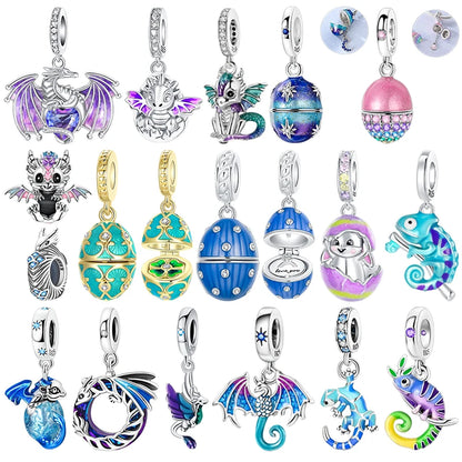 925 Sterling Silver Can Be Opened Pandant Easter Egg Charms Beads Fit